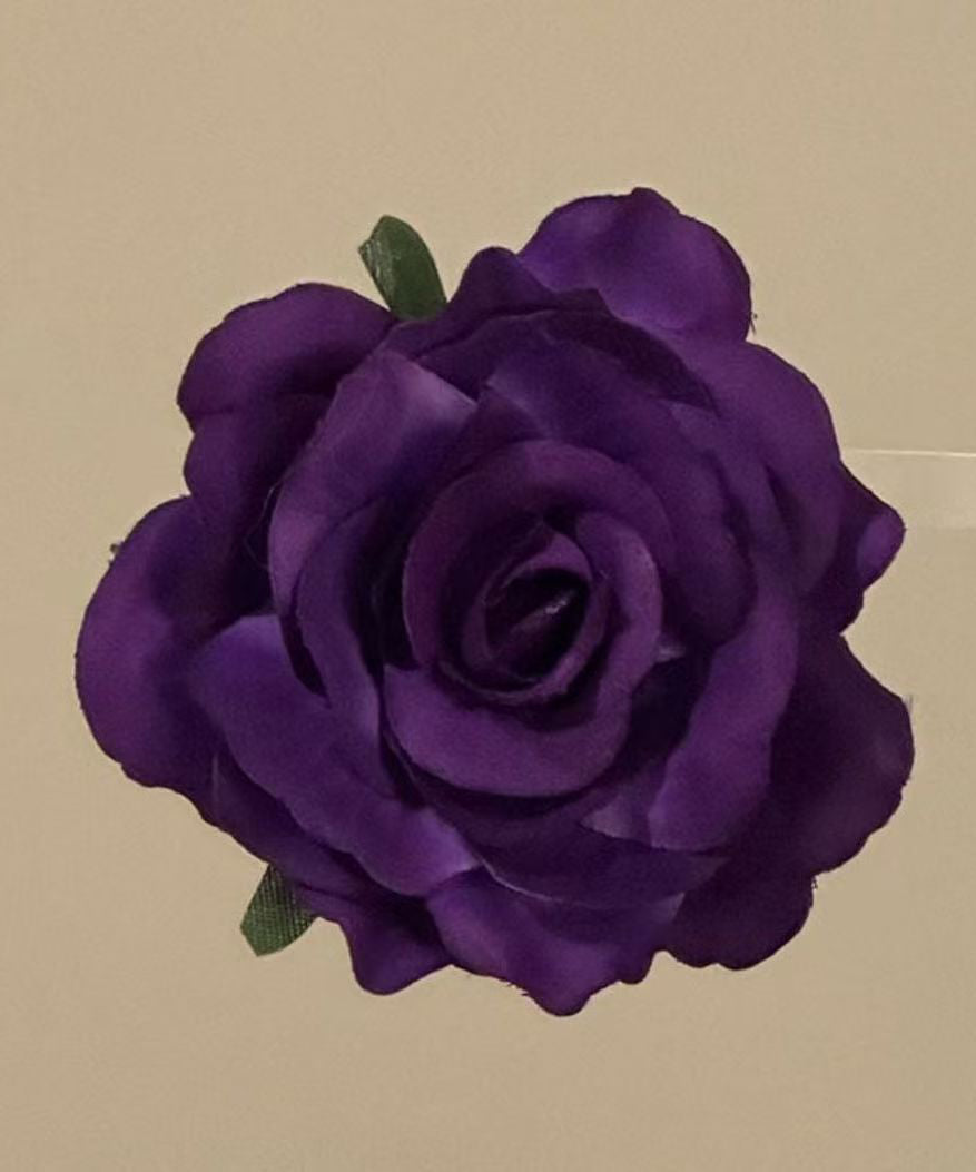 Style Purple Silk Blended Rose Hairpin