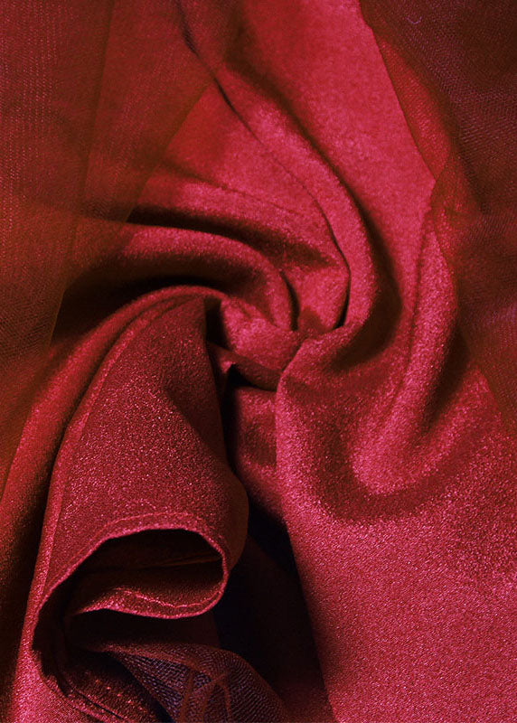 Stil Roter Tüll Patchwork Reißverschluss Sommer A-Linienrock