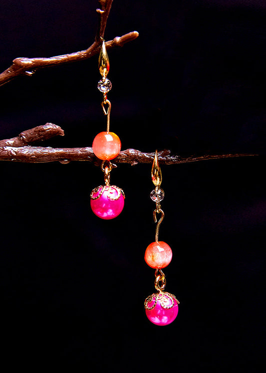 Pendientes colgantes de acrílico estilo rosa
