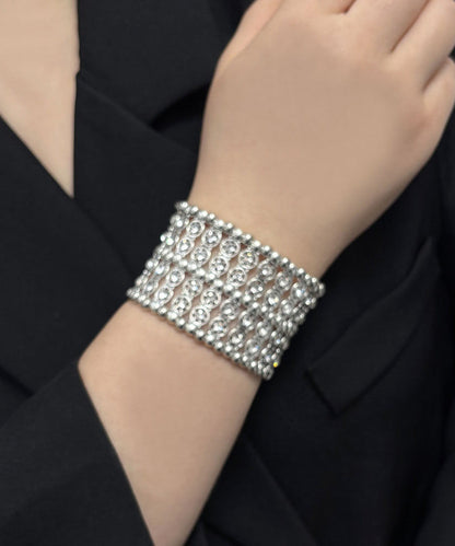 Style Silk Alloy Zircon Hollow Out Bangle