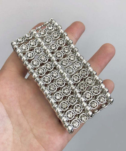 Style Silk Alloy Zircon Hollow Out Bangle