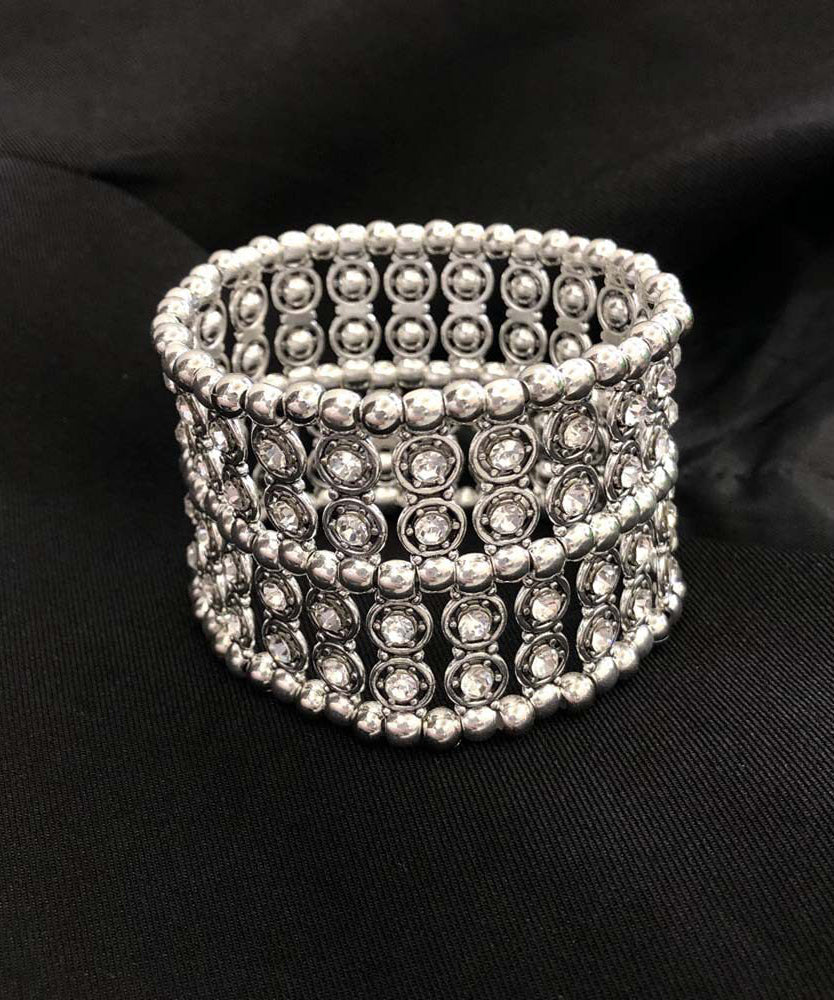 Style Silk Alloy Zircon Hollow Out Bangle