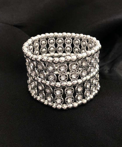 Style Silk Alloy Zircon Hollow Out Bangle