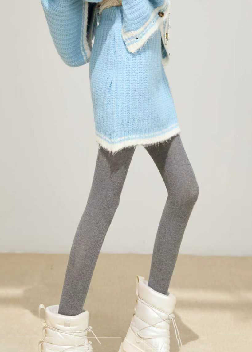 Conjunto de dos piezas de punto con bolsillos extragrandes en azul cielo estilo invierno