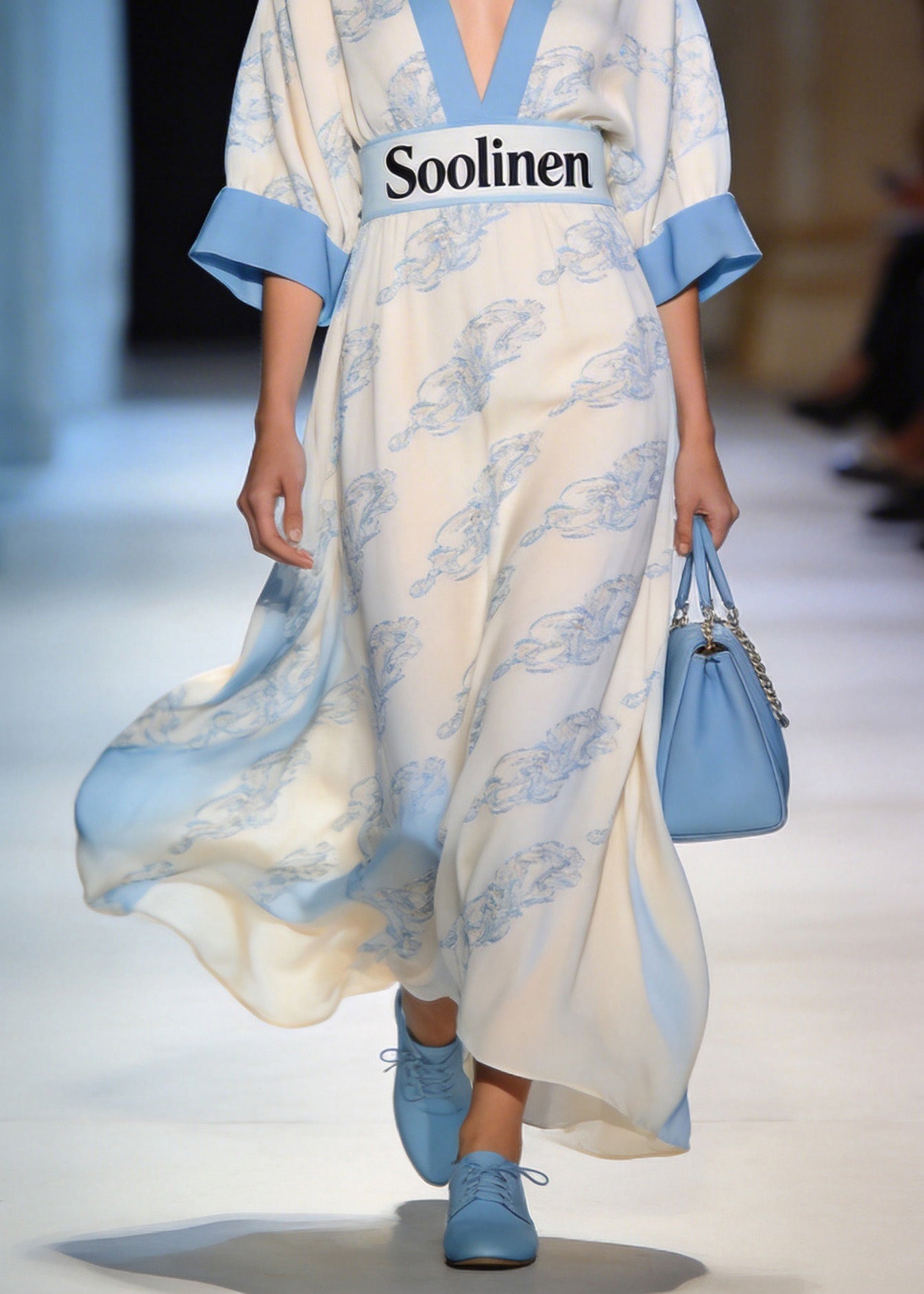 Style V Neck Print Patchwork Chiffon Dress Summer