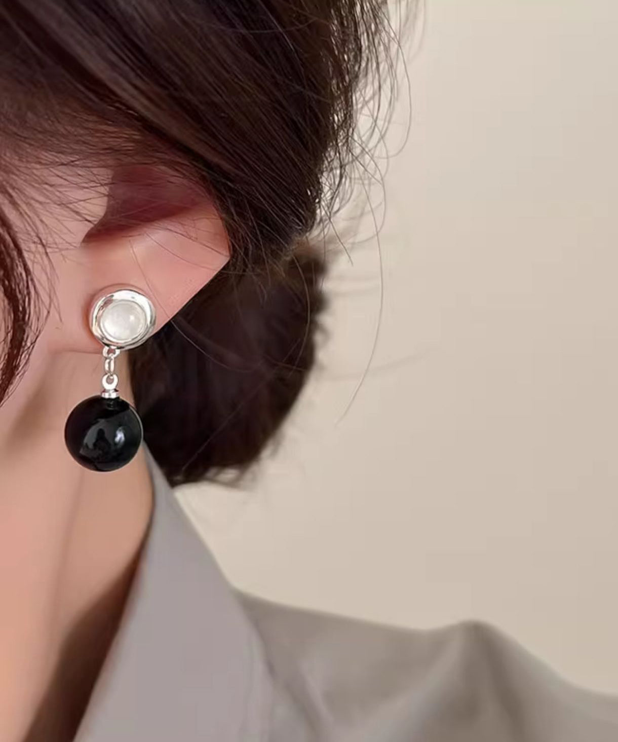 Pendientes colgantes de perla dorada de cobre blanco