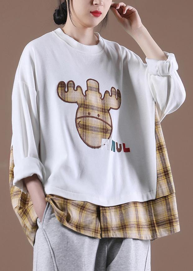 Style White O-Neck Loose Sweatshirt - SooLinen