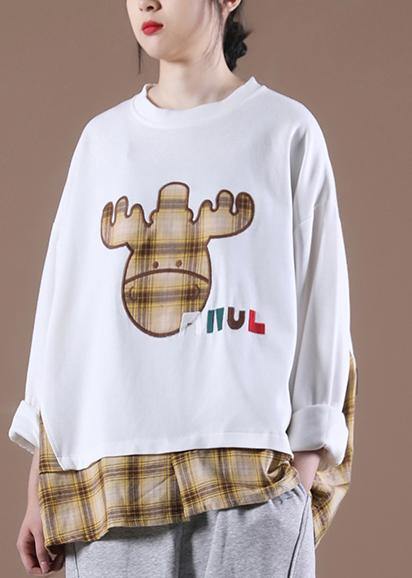 Style White O-Neck Loose Sweatshirt - SooLinen