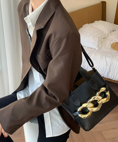 Style Yellow Chain Linked Faux Leather Tote Mini Bag