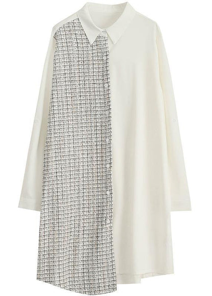 Style black Cotton Wardrobes tie waist daily patchwork Dresses - SooLinen