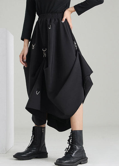 Stil schwarz elastische taille Asymmetrische Pailletten Röcke Frühling