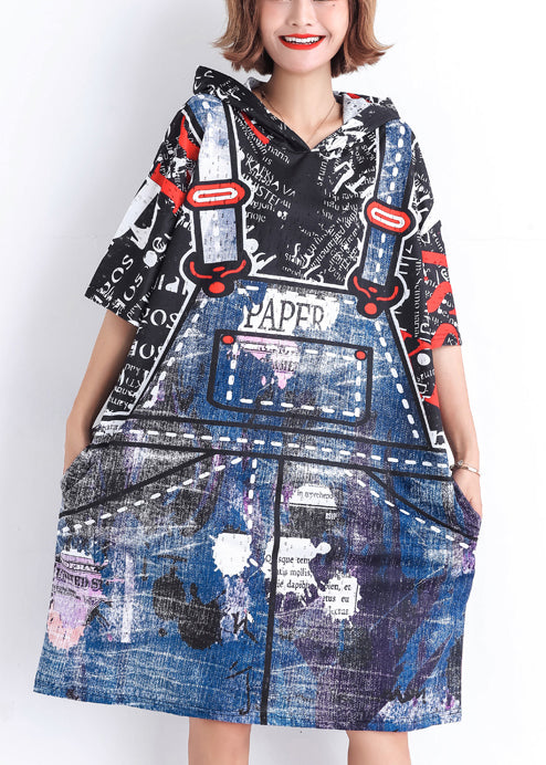Stil blauer Druck Baumwolle Quiltkleidung pakistanisches Design Kurzarm falsche zweiteilige tägliche Sommerkleider