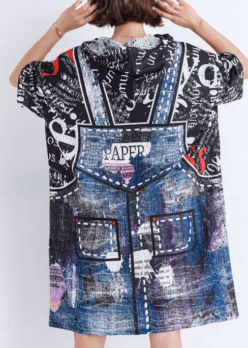 Stil blauer Druck Baumwolle Quiltkleidung pakistanisches Design Kurzarm falsche zweiteilige tägliche Sommerkleider