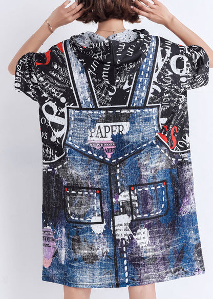 Stil blauer Druck Baumwolle Quiltkleidung pakistanisches Design Kurzarm falsche zweiteilige tägliche Sommerkleider