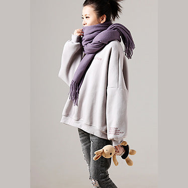 Stil Baumwolle Bluse Plus Größe Stickerei Tutorials grau Knie Tops