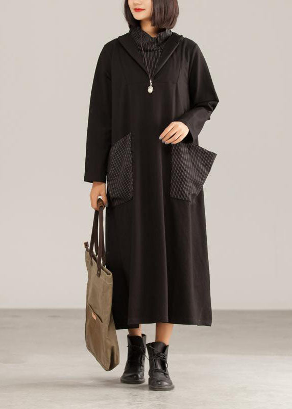 Stil baumwolle Tuniken 2019 Baumwolle Große Tasche A-linie Frauen Mode Kleid