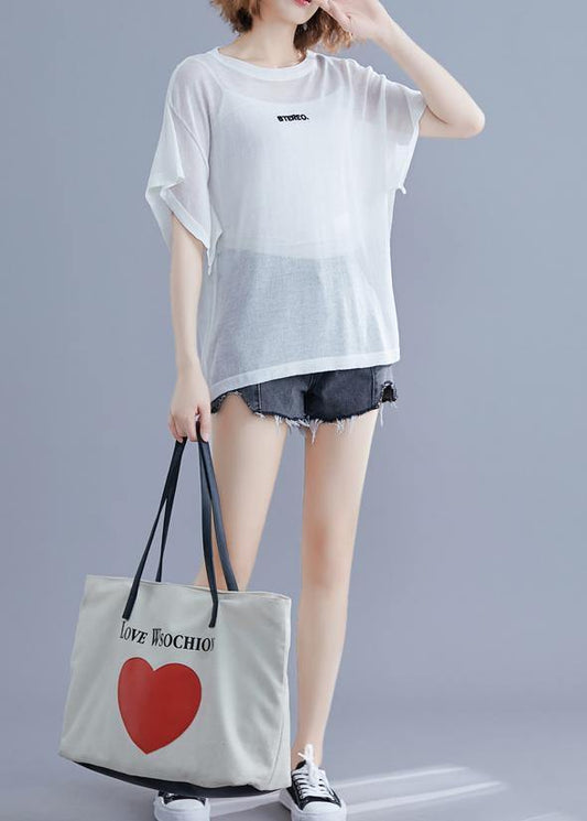 Style embroidery cotton tunic pattern Sewing white tops summer - SooLinen