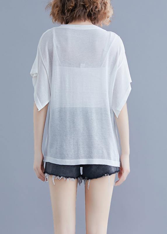 Style embroidery cotton tunic pattern Sewing white tops summer - SooLinen