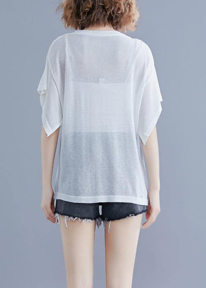 Style embroidery cotton tunic pattern Sewing white tops summer - SooLinen