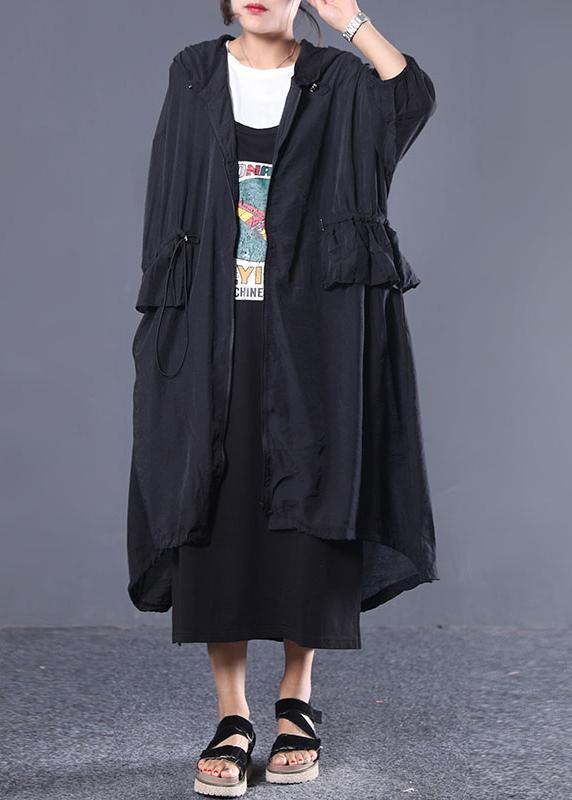 Style hooded drawstring fine clothes For black women coats - SooLinen