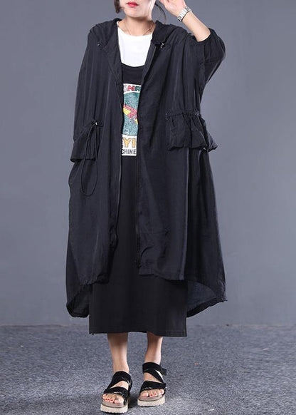 Style hooded drawstring fine clothes For black women coats - SooLinen