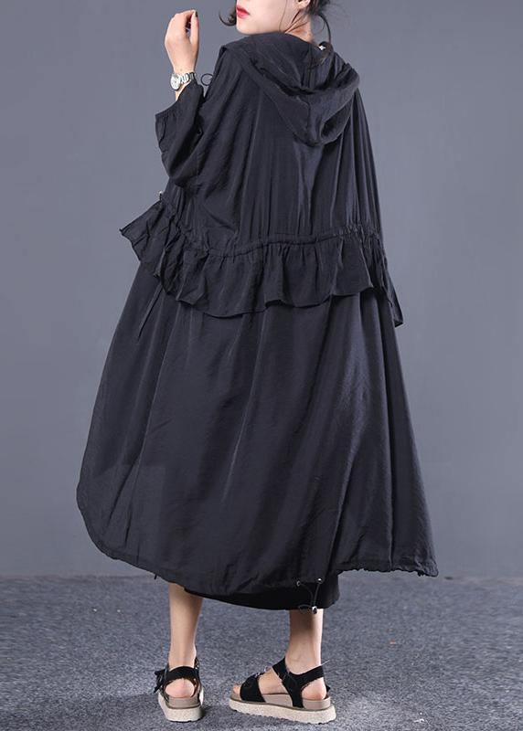 Style hooded drawstring fine clothes For black women coats - SooLinen