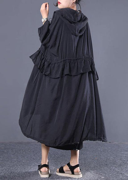 Style hooded drawstring fine clothes For black women coats - SooLinen