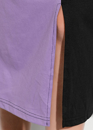 Stil lila schwarz baumwolle kleidung plus größe Shirts o neck patchwork Kaftan Sommer Kleid