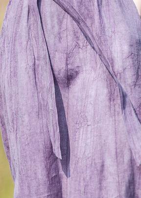 Style stand collar pockets spring dresses Tutorials purple Dress - SooLinen