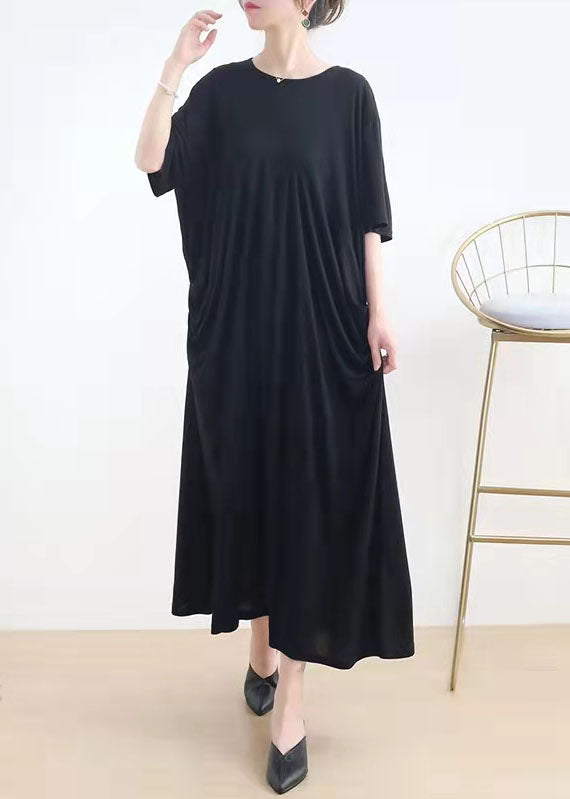 Stil Blaue Roben O Hals Asymmetrische Kaftan Sommerkleider