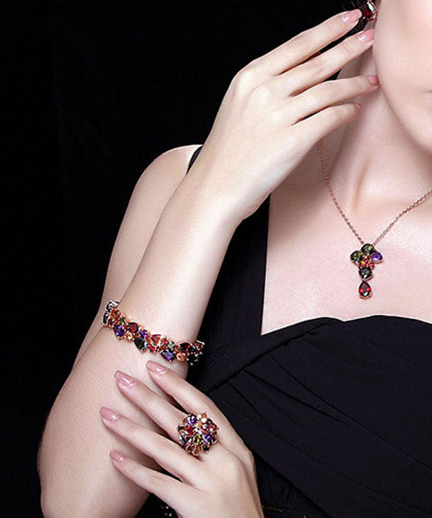 Stilvolles Kettenarmband mit Kristall-Zirkon-Einlage aus Legierung