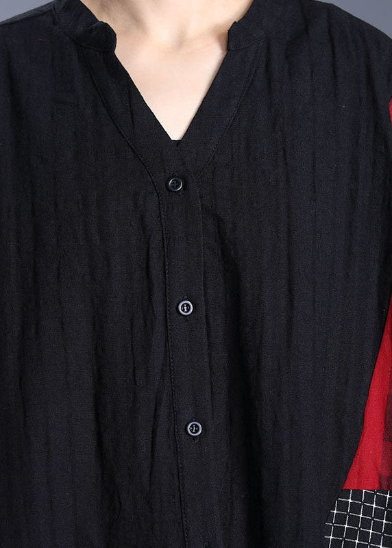 Stilvoller asymmetrischer Patchwork-Frühlingsmantel mit Knöpfen