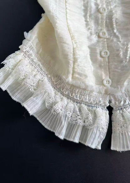 Stylish Beige Patchwork Lace Spaghetti Strap Tops Summer