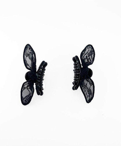 Stylish Black Alloy Lace Bow A Pair Hairpin