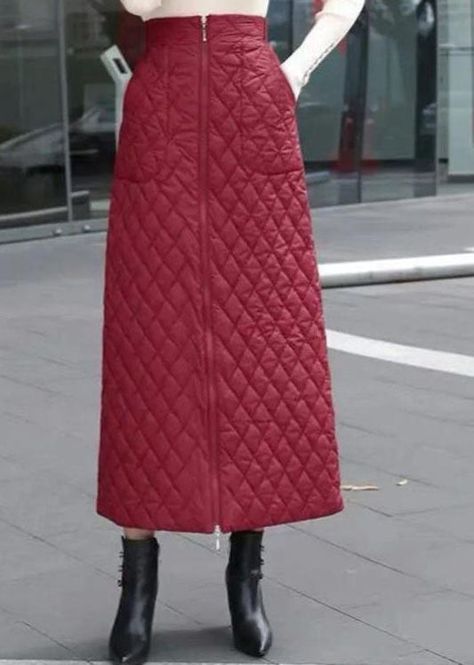 Stilvolle schwarze Reißverschlusstaschen feine Baumwolle gefüllte Röcke Winter