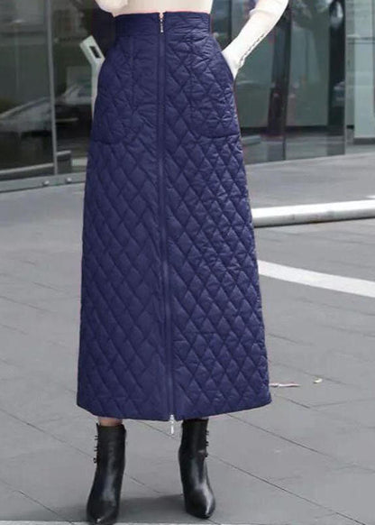 Stilvolle schwarze Reißverschlusstaschen feine Baumwolle gefüllte Röcke Winter