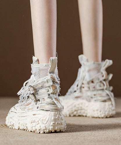 Stilvolle blaue, atmungsaktive Schnürstiefel mit Mesh-Einsätzen