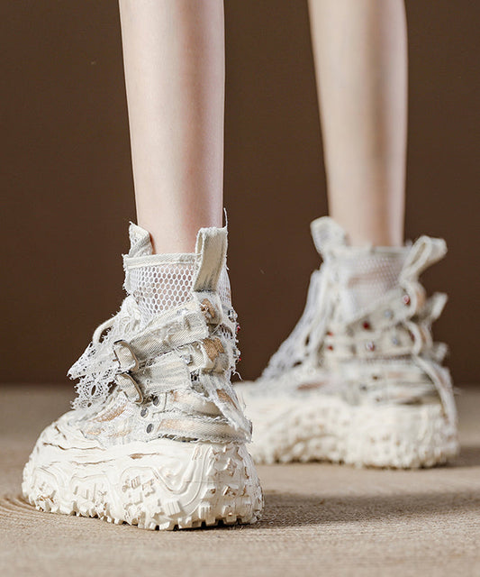 Stilvolle blaue, atmungsaktive Schnürstiefel mit Mesh-Einsätzen