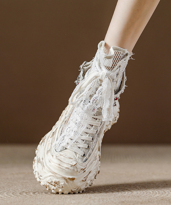 Stilvolle blaue, atmungsaktive Schnürstiefel mit Mesh-Einsätzen