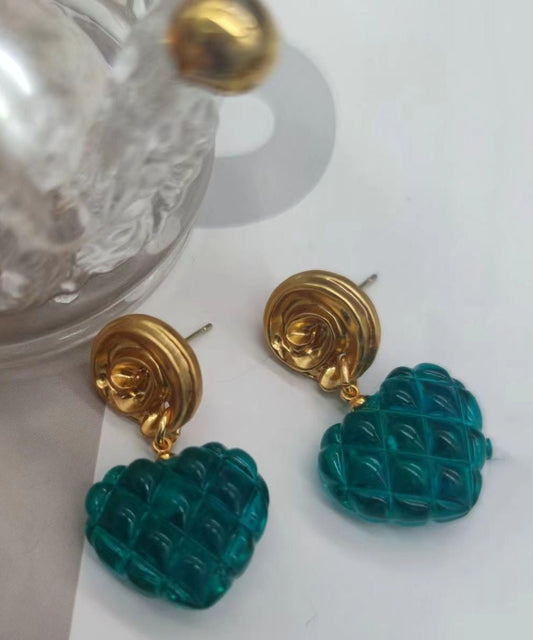 Stilvolle blaue Tropfenohrringe aus Sterlingsilber mit überzogenem Kristall „Love“