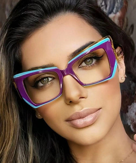 Stylish Blue White Full Frame Reading Glasses
