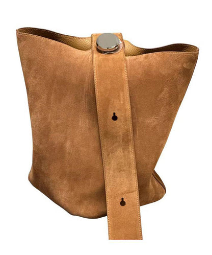 Stylish Brown Large Capacity Suede Bucket Bag