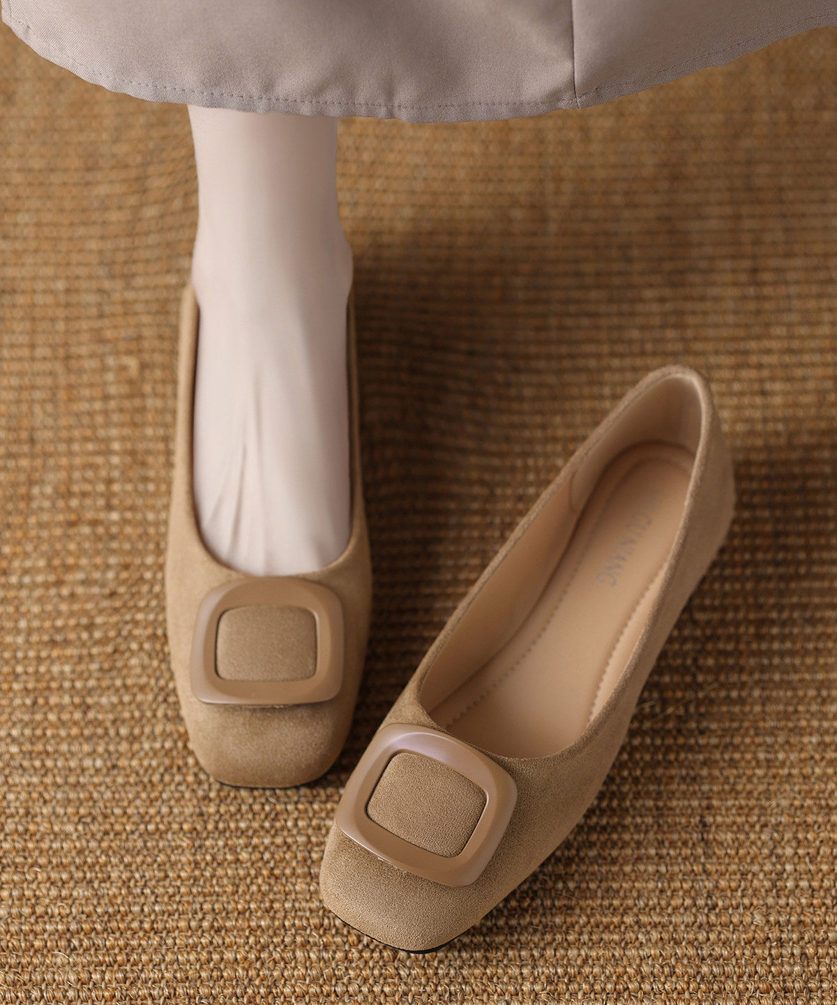 Stylish Flat Shoes For Women Black Cowhide Leather