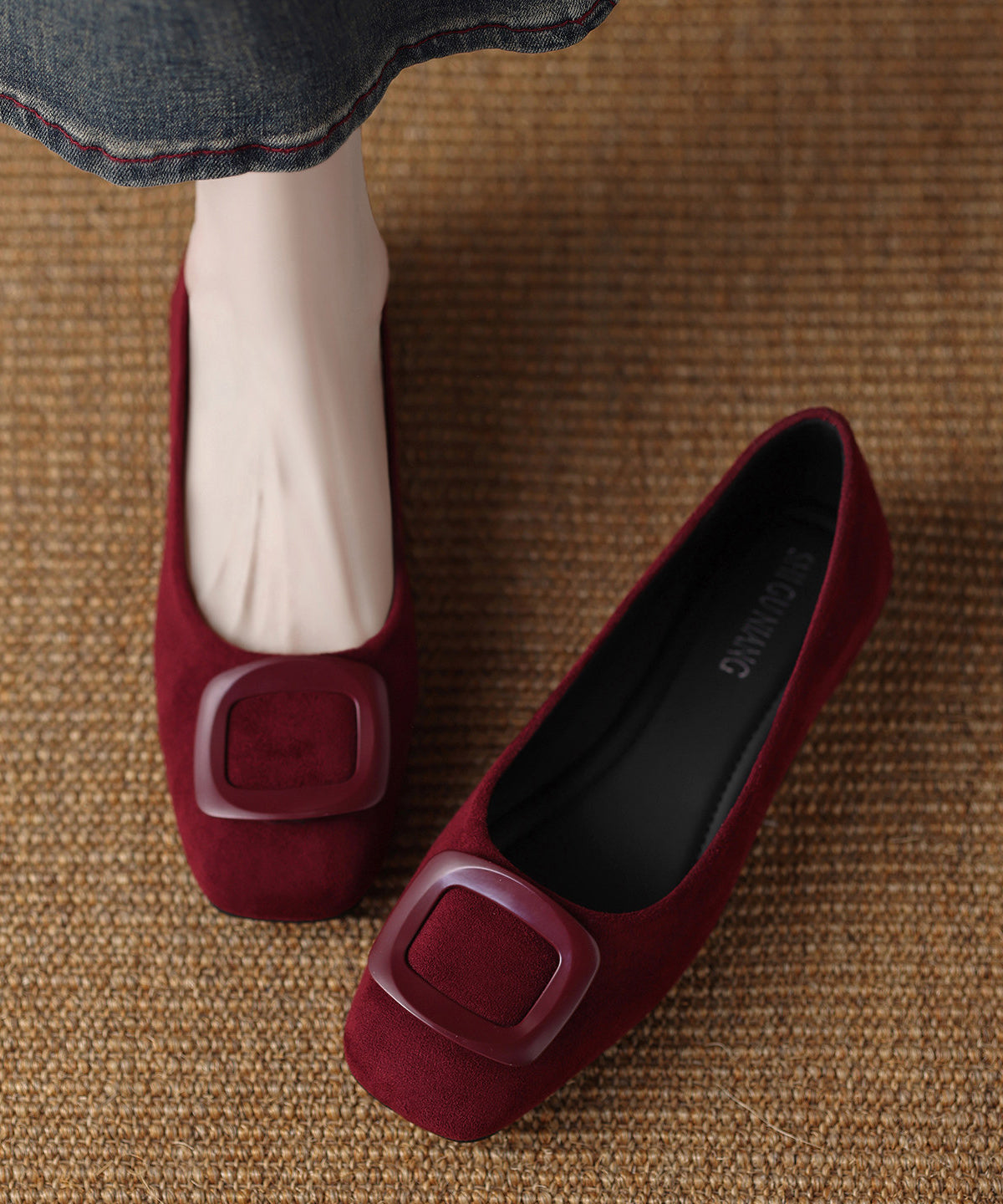 Stylish Flat Shoes For Women Black Cowhide Leather