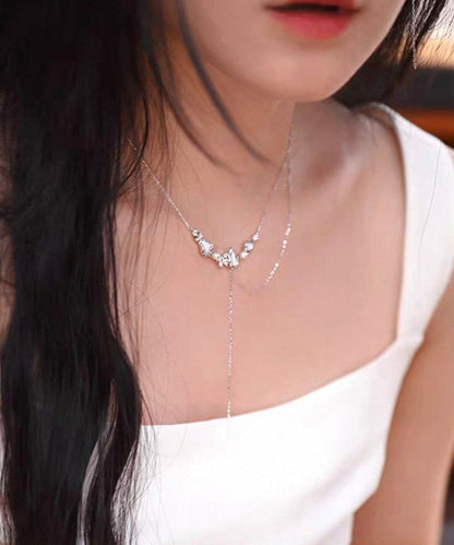 Stylish Freshwater Mother of Pearl Adjustable Silver Necklace