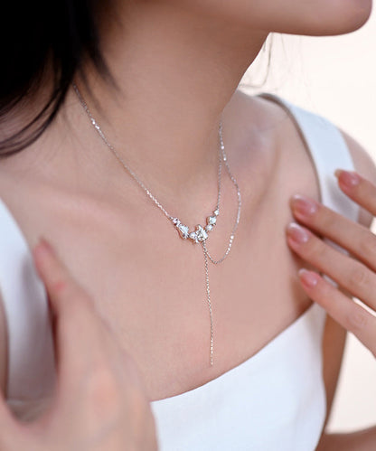 Stylish Freshwater Mother of Pearl Adjustable Silver Necklace