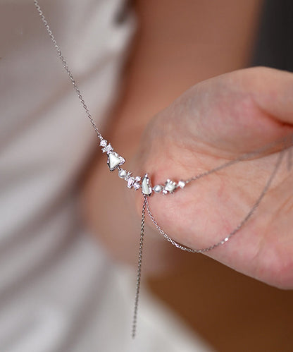 Stylish Freshwater Mother of Pearl Adjustable Silver Necklace