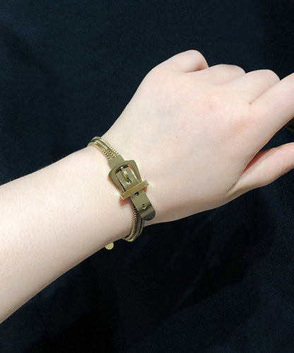 Stylish Gold Stainless Steel Overgild Buckle Bracelet