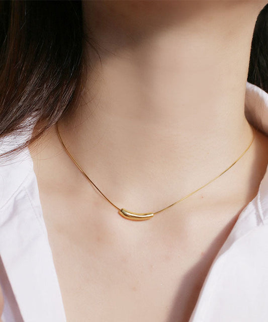 Stilvolle Halskette mit Medaillon aus vergoldetem Auberginen-Edelstahl