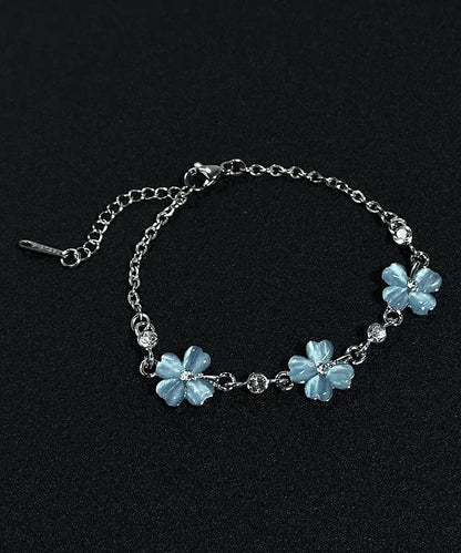 Stylish Green Four Leaf Clover Alloy Adjustable Bracelet